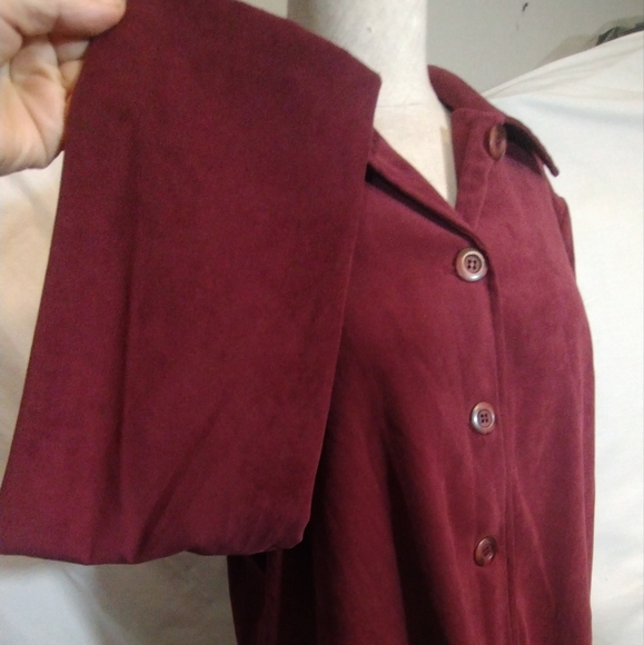 Briggs Blazer ButtonUp, Women Collar, light weight, Burgundy, L - Picture 6 of 8
